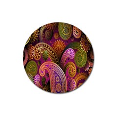 Paisley Pattern, Abstract Colorful, Texture Background, Hd Magnet 3  (round)