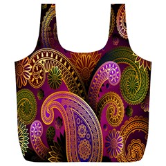 Paisley Pattern, Abstract Colorful, Texture Background, Hd Full Print Recycle Bag (xl) by nateshop