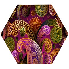 Paisley Pattern, Abstract Colorful, Texture Background, Hd Wooden Puzzle Hexagon by nateshop