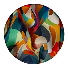Pattern Calorful Round Glass Fridge Magnet (4 Pack) by nateshop