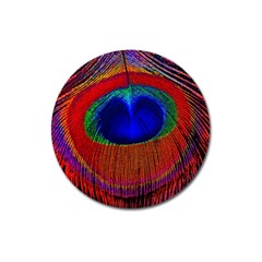 Peacock-feathers,blue 1 Magnet 3  (round)