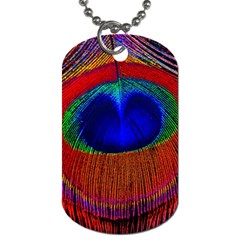 Peacock-feathers,blue 1 Dog Tag (one Side) by nateshop