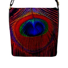 Peacock-feathers,blue 1 Flap Closure Messenger Bag (l) by nateshop