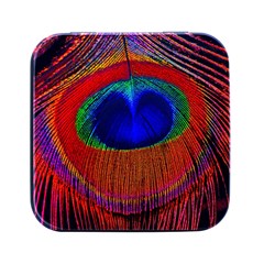 Peacock-feathers,blue 1 Square Metal Box (black)