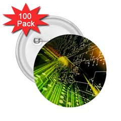 Machine Technology Circuit Electronic Computer Technics Detail Psychedelic Abstract Pattern 2.25  Buttons (100 pack) 