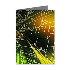 Machine Technology Circuit Electronic Computer Technics Detail Psychedelic Abstract Pattern Mini Greeting Card