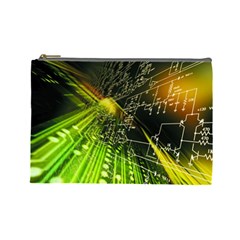 Machine Technology Circuit Electronic Computer Technics Detail Psychedelic Abstract Pattern Cosmetic Bag (Large)