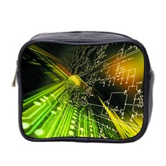 Machine Technology Circuit Electronic Computer Technics Detail Psychedelic Abstract Pattern Mini Toiletries Bag (two Sides) by Sarkoni