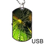 Machine Technology Circuit Electronic Computer Technics Detail Psychedelic Abstract Pattern Dog Tag USB Flash (Two Sides) Front