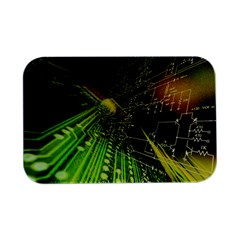 Machine Technology Circuit Electronic Computer Technics Detail Psychedelic Abstract Pattern Open Lid Metal Box (Silver)  