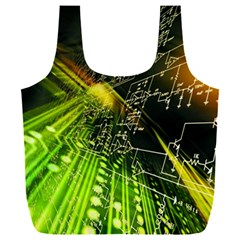 Machine Technology Circuit Electronic Computer Technics Detail Psychedelic Abstract Pattern Full Print Recycle Bag (XXL)