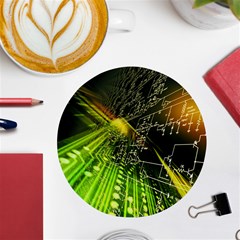 Machine Technology Circuit Electronic Computer Technics Detail Psychedelic Abstract Pattern UV Print Round Tile Coaster