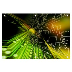 Machine Technology Circuit Electronic Computer Technics Detail Psychedelic Abstract Pattern Banner and Sign 6  x 4 