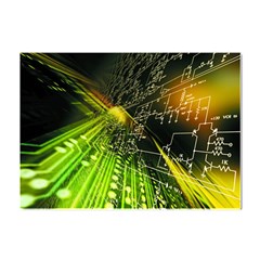 Machine Technology Circuit Electronic Computer Technics Detail Psychedelic Abstract Pattern Crystal Sticker (A4)