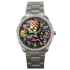 Psychedelic Funky Trippy Sport Metal Watch