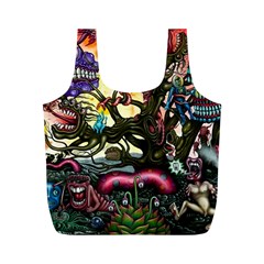 Psychedelic Funky Trippy Full Print Recycle Bag (m)