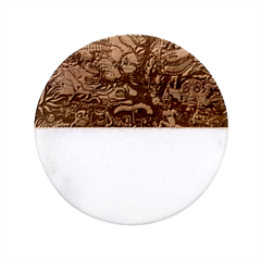 Psychedelic Funky Trippy Classic Marble Wood Coaster (round) 