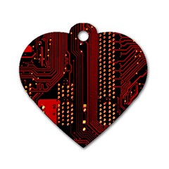 Technology Computer Circuit Dog Tag Heart (two Sides)