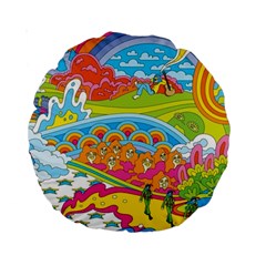 Vintage 1960s Psychedelic Standard 15  Premium Round Cushions