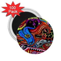 Psychedelic Trippy Hippie  Weird Art 2 25  Magnets (100 Pack)  by Sarkoni