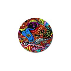 Psychedelic Trippy Hippie  Weird Art Golf Ball Marker (10 Pack)