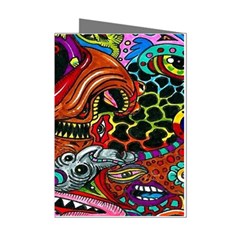 Psychedelic Trippy Hippie  Weird Art Mini Greeting Cards (pkg Of 8) by Sarkoni