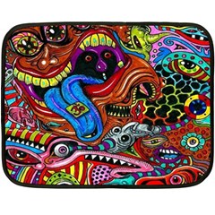 Psychedelic Trippy Hippie  Weird Art Fleece Blanket (mini)