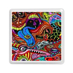 Psychedelic Trippy Hippie  Weird Art Memory Card Reader (square)