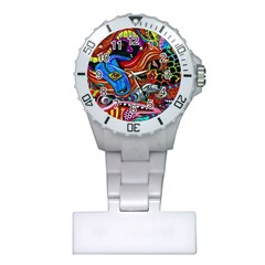 Psychedelic Trippy Hippie  Weird Art Plastic Nurses Watch