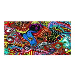 Psychedelic Trippy Hippie  Weird Art Satin Wrap 35  X 70 