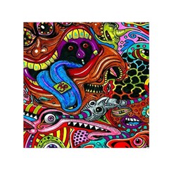 Psychedelic Trippy Hippie  Weird Art Square Satin Scarf (30  X 30 )