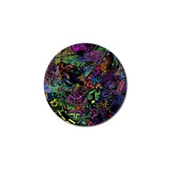 Trippy Dark Psychedelic Golf Ball Marker by Sarkoni