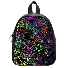 Trippy Dark Psychedelic School Bag (small)