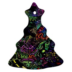 Trippy Dark Psychedelic Ornament (christmas Tree) 