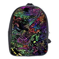 Trippy Dark Psychedelic School Bag (xl)