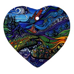 Psychedelic Landscape Ornament (Heart)