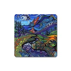 Psychedelic Landscape Square Magnet