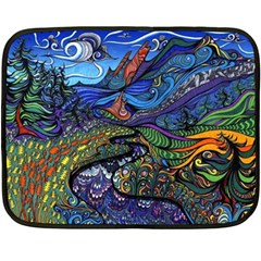 Psychedelic Landscape Fleece Blanket (mini) by Sarkoni