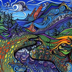 Psychedelic Landscape Play Mat (Square)
