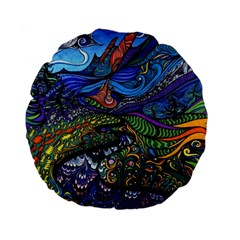 Psychedelic Landscape Standard 15  Premium Round Cushions