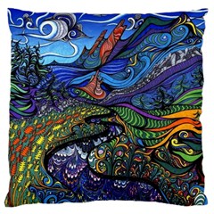 Psychedelic Landscape Standard Premium Plush Fleece Cushion Case (two Sides)