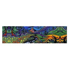 Psychedelic Landscape Oblong Satin Scarf (16  x 60 )