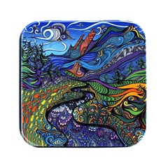 Psychedelic Landscape Square Metal Box (Black)