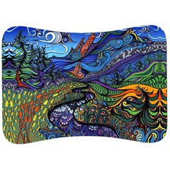 Psychedelic Landscape Velour Seat Head Rest Cushion