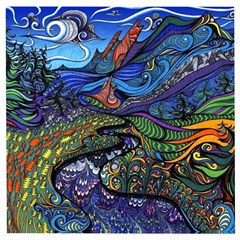 Psychedelic Landscape Wooden Puzzle Square