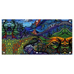 Psychedelic Landscape Banner and Sign 4  x 2 