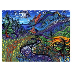 Psychedelic Landscape Two Sides Premium Plush Fleece Blanket (Extra Small)