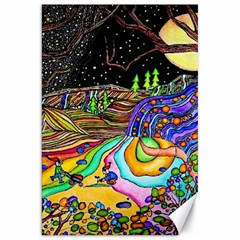 Nature Moon Psychedelic Painting Canvas 20  X 30 