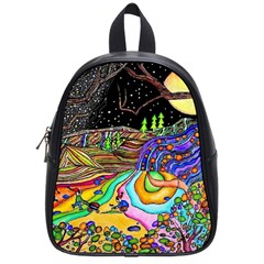 Nature Moon Psychedelic Painting School Bag (small)