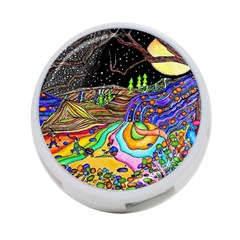 Nature Moon Psychedelic Painting 4-port Usb Hub (two Sides)